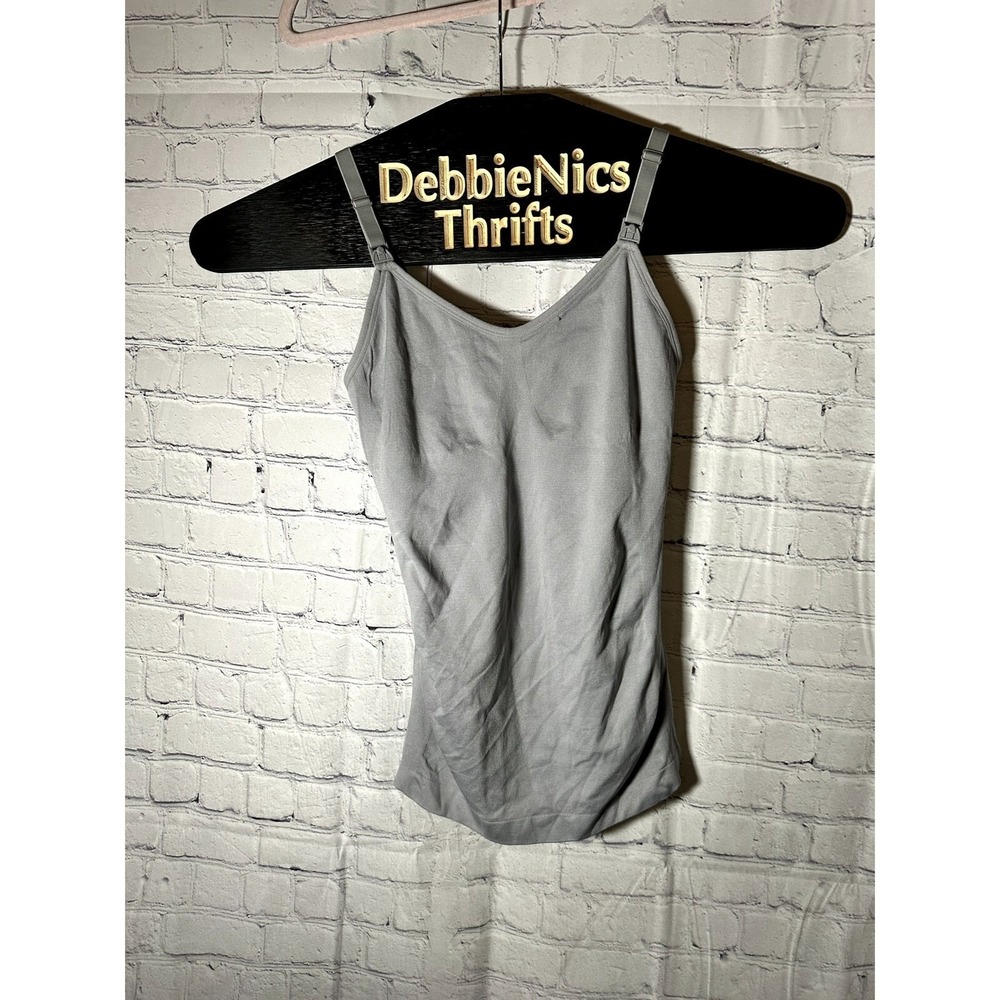 Nursing Tank Top Gray Seamless Maternity Camisole Breastfeeding Cami Medium NEW